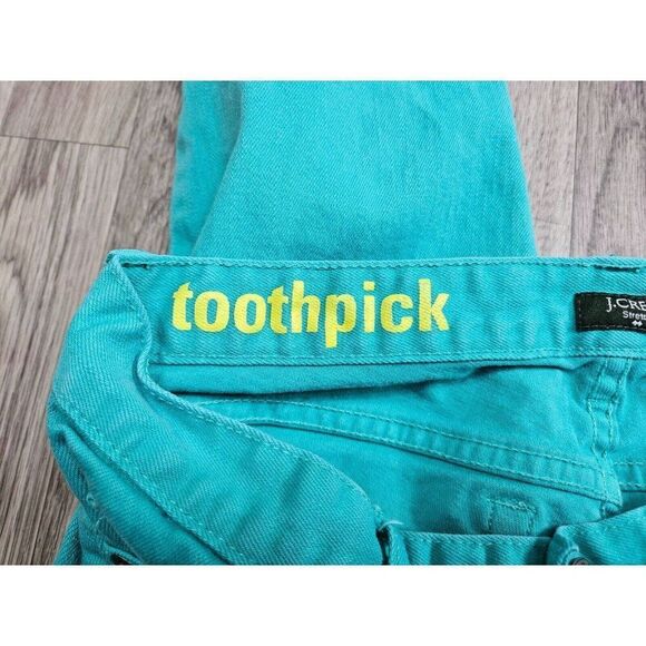 J. Crew Womens Size 24 Pockets Stretch Toothpick Teal Green Denim Jeans - Picture 5 of 11
